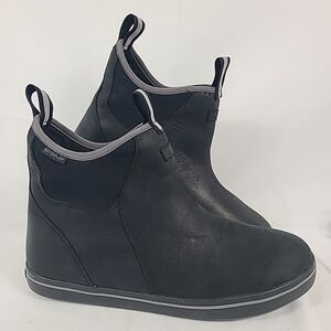 NEW XTRATUF Men's Leather Ankle Black Deck Boot XAL-000 Sz 12 NIB